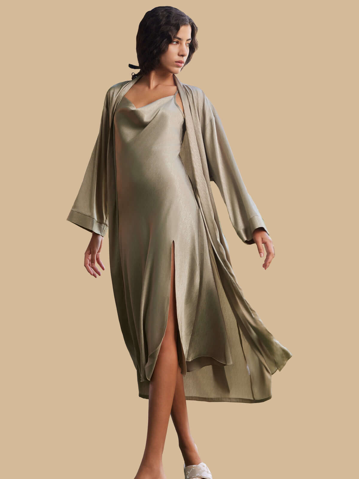 Bridal Robe and Dress Pajama Set