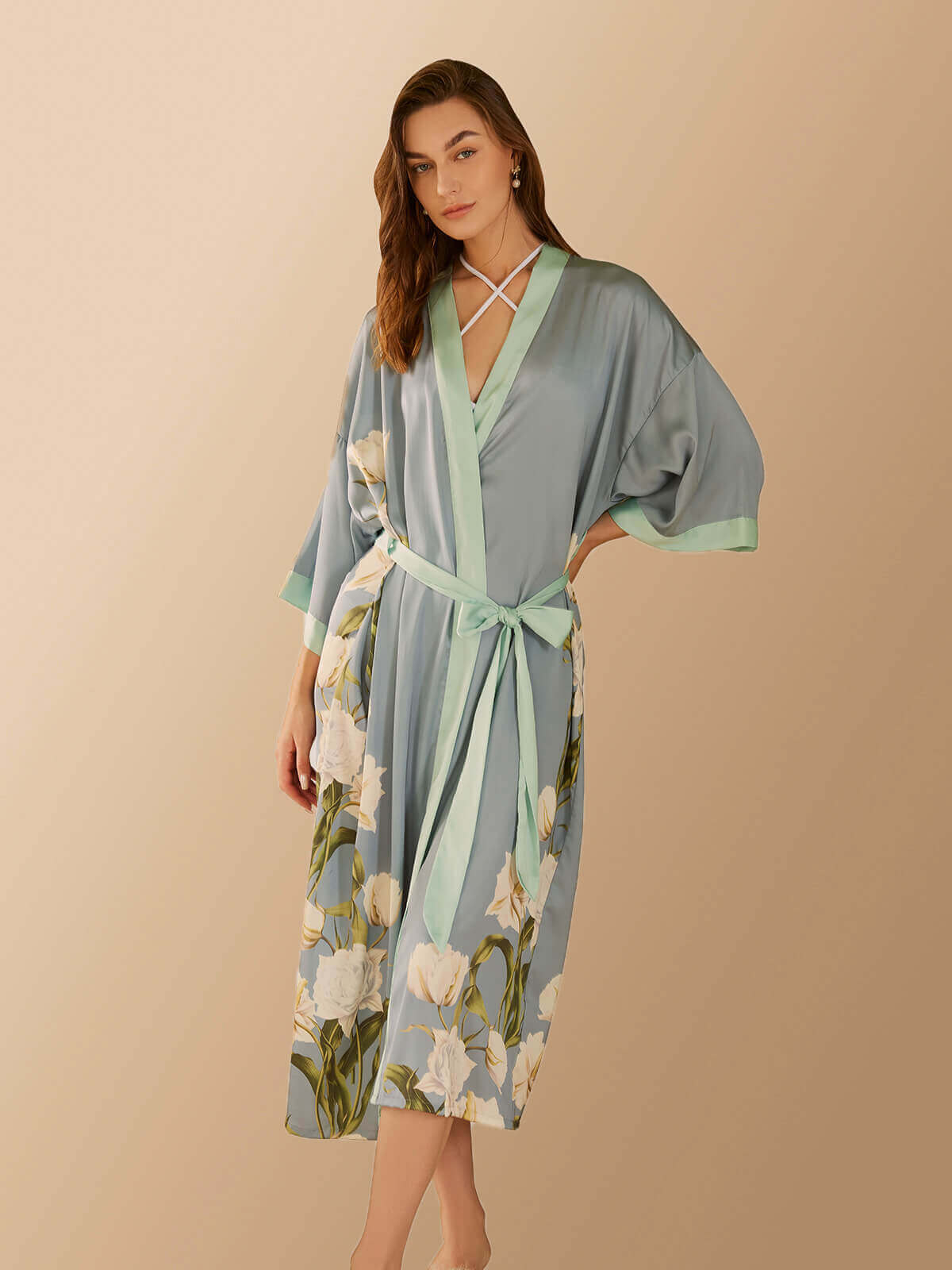 Peony Floral Kimono Robe